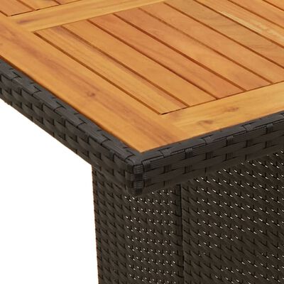 vidaXL 7-delige Tuinset met kussens poly rattan zwart