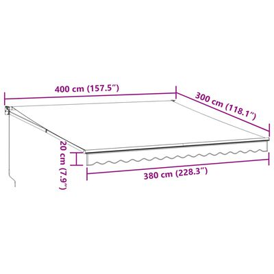 vidaXL Luifel handmatig uittrekbaar 400x300 cm bruin