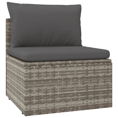 vidaXL 13-delige Loungeset met kussens poly rattan grijs