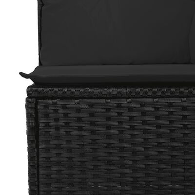 vidaXL 12-delige Loungeset met kussens poly rattan zwart