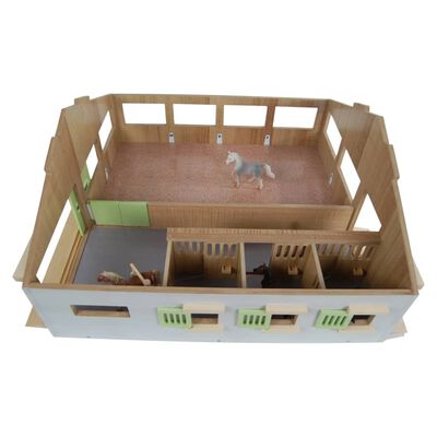 Kids Globe Paardenstal met 3 boxen en ruiterpad 1:32