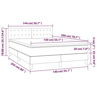 vidaXL Boxspring met matras kunstleer cappuccinokleurig 140x200 cm