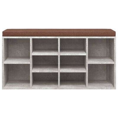 vidaXL Schoenenbank 103x30x48 cm bewerkt hout betongrijs