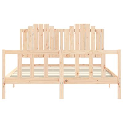 vidaXL Bedframe met hoofdbord massief hout