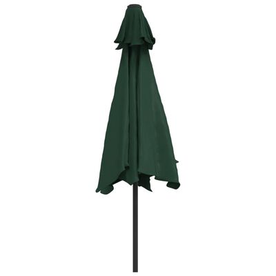 vidaXL Zweefparasol met LED 3,5 m groen