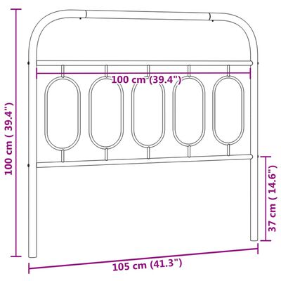 vidaXL Hoofdbord 100 cm metaal wit