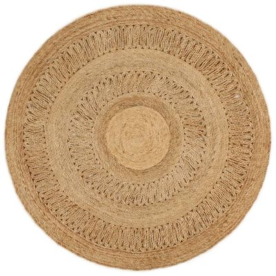 vidaXL Tapijt rond 120 cm gevlochten jute