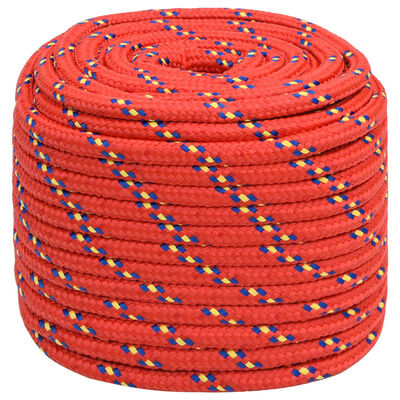 vidaXL Boottouw 18 mm 25 m polypropyleen rood