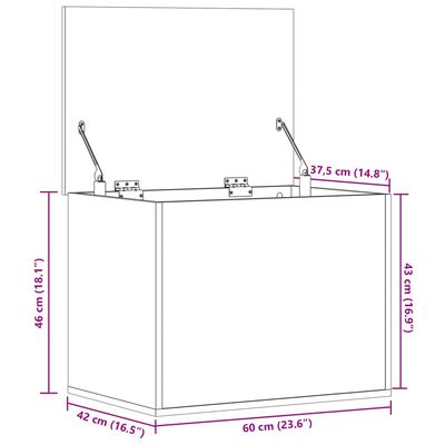 vidaXL Opbergbox 60x42x46 cm bewerkt hout bruin eikenkleurig