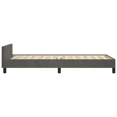 vidaXL Bedframe met hoofdeinde fluweel donkergrijs 80x200 cm