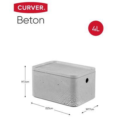 Curver Opbergbox met deksel 3 st Beton maat lichtgrijs |