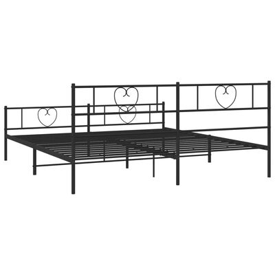 vidaXL Bedframe met hoofd- en voeteneinde metaal zwart 193x203 cm