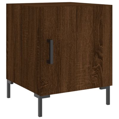 vidaXL Nachtkastjes 2 st 40x40x50 cm bewerkt hout bruin eikenkleur