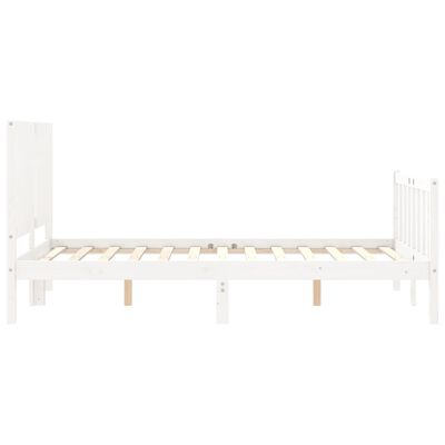 vidaXL Bedframe met hoofdbord massief hout wit