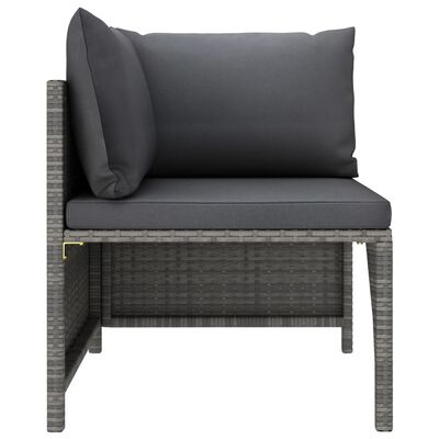 vidaXL 7-delige Loungeset met kussens poly rattan grijs