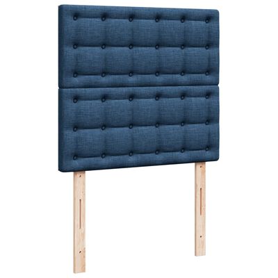 vidaXL Boxspring met matras stof blauw 90x190 cm