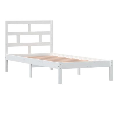 vidaXL Bedframe massief hout wit 90x190 cm