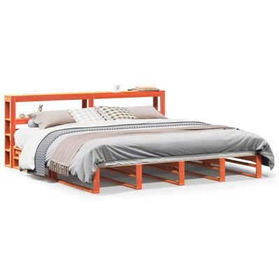 vidaXL Bedframe zonder matras massief grenenhout wasbruin 200x200 cm