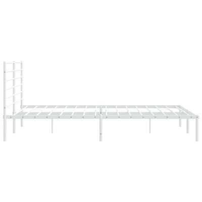 vidaXL Bedframe met hoofdbord metaal wit 200x200 cm