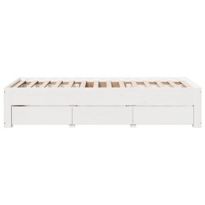 vidaXL Bedframe zonder matras met lades grenenhout wit 90x200 cm