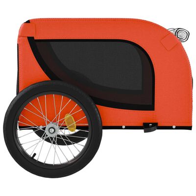 vidaXL Hondenfietstrailer oxford stof en ijzer oranje en zwart