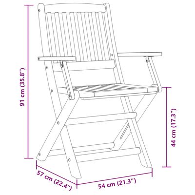 vidaXL 7-delige Tuinset 180x90x75 cm massief acaciahout