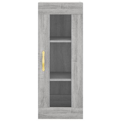 vidaXL Hoge kast 34,5x34x180 cm bewerkt hout grijs sonoma eikenkleurig