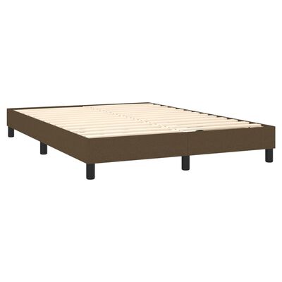 vidaXL Boxspring met matras en LED stof donkerbruin 140x190 cm