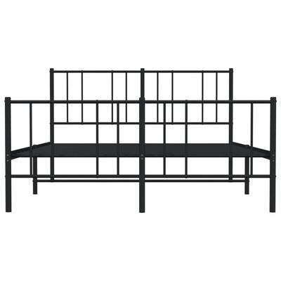 vidaXL Bedframe met hoofd- en voeteneinde metaal zwart 120x200 cm