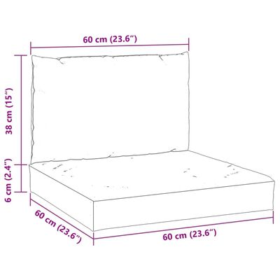 vidaXL Palletkussens 2 st stof grijs