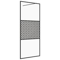 vidaXL Inloopdouchewand 80x195 cm ESG-glas transparant en zwart