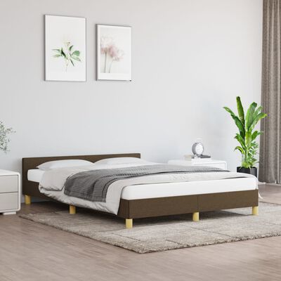 vidaXL Bedframe zonder matras stof donkerbruin 140x200 cm