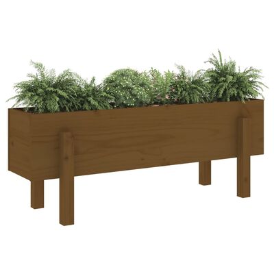 vidaXL Plantenbak verhoogd 101x30x38 cm massief grenenhout honingbruin