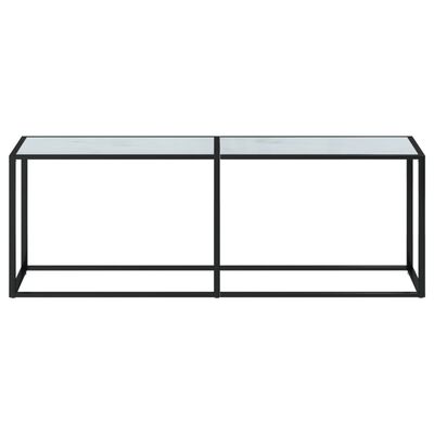 vidaXL Wandtafel 220x35x75,5 cm gehard glas witmarmerkleurig