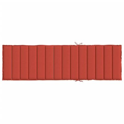 vidaXL Ligbedkussen 200x50x4 cm stof gemêleerd rood