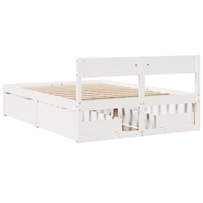 vidaXL Bedframe zonder matras massief grenenhout wit 120x190 cm