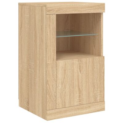 vidaXL Dressoir met LED-verlichting 123x37x67 cm sonoma eikenkleurig