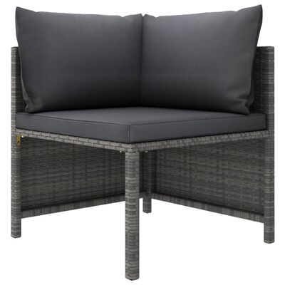 vidaXL 8-delige Loungeset met kussens poly rattan grijs