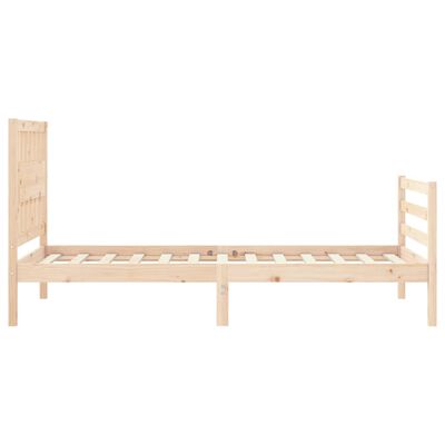 vidaXL Bedframe met hoofdbord massief hout 90x200 cm