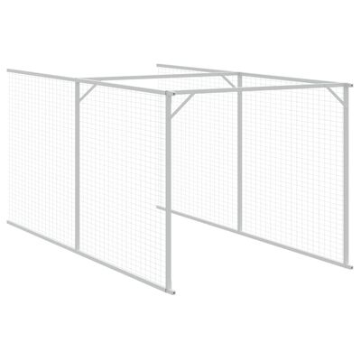 vidaXL Hondenhok met ren 110x609x110 cm gegalvaniseerd staal antraciet