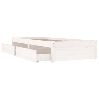 vidaXL Bedframe met lades wit 75x190 cm