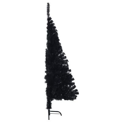 vidaXL Kunstkerstboom met standaard half 120 cm PVC zwart