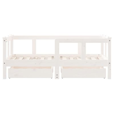 vidaXL Kinderbedframe met lades 70x140 cm massief grenenhout wit