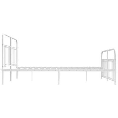 vidaXL Bedframe met hoofd- en voeteneinde metaal wit 183x213 cm