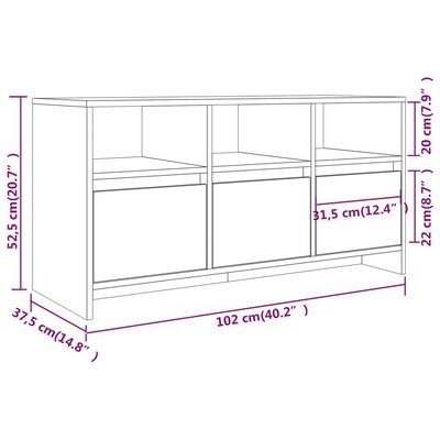 vidaXL Tv-meubel 102x37,5x52,5 cm bewerkt hout grijs sonoma eikenkleur
