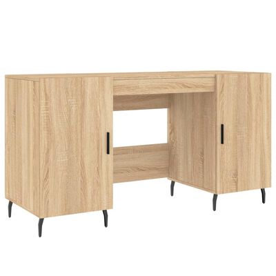 vidaXL Bureau 140x50x75 cm bewerkt hout sonoma eikenkleurig