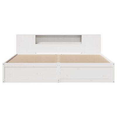 vidaXL Bedframe zonder matras massief grenenhout wit 180x200 cm