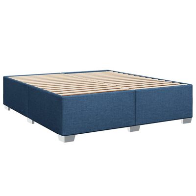 vidaXL Boxspring met matras stof blauw 180x200 cm