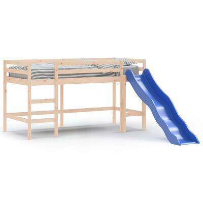 vidaXL Kinderhoogslaper met glijbaan massief grenenhout 90x200 cm