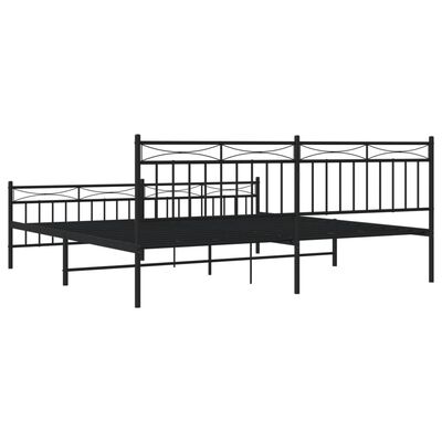 vidaXL Bedframe met hoofd- en voeteneinde metaal zwart 200x200 cm